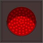 Signal-Tech 30132 TCL77R-224H/12-24VDC Indicator Dot, Single with Hood and Optional Flashing, 4 in dia, Red Outdoor Blank-out LED Direct-view Sign (0)