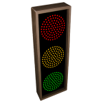 Signal-Tech 31380 TCL217RAG-226/120-277VAC Indicator Dots, Triple, Vertical, 4 in dia, Red - Amber - Green Outdoor Blank-out LED Direct-view Sign (1)