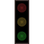 Signal-Tech 35314 TCL217RAG-226/12-24VDC Indicator Dots, Triple, Vertical, 4 in dia, Red - Amber - Green Outdoor Blank-out LED Direct-view Sign (0)