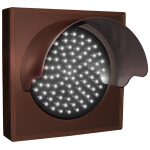 Signal-Tech 35325 TCL77W-224H/12-24VDC Indicator Dot, Single with Hood and Optional Flashing, 4 in dia, White Outdoor Blank-out LED Direct-view Sign (1)