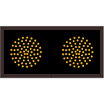 Signal-Tech 37538 TCL714AA-225/120-277VAC Indicator Dots, Double, Horizontal, 4 in dia, Amber - Amber Outdoor Blank-out LED Direct-view Sign (0)