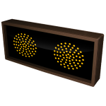 Signal-Tech 37538 TCL714AA-225/120-277VAC Indicator Dots, Double, Horizontal, 4 in dia, Amber - Amber Outdoor Blank-out LED Direct-view Sign (1)