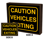 Signal-Tech 42969 PHX1418DAA-171/12-24VDC CAUTION VEHICLES EXITING w/Border | CAUTION VEHICLES EXITING w/Border Outdoor Blank-out LED Backlit Sign (1)
