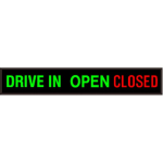 Signal-Tech 48333 PHX742GGR-230/120-277VAC DRIVE IN | OPEN | CLOSED Outdoor Blank-out LED Backlit Sign (0)