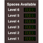 Signal-Tech 48414 S-SA6249GR-06/120-277VAC Smart Sign 6 Level Space Available-Level 1-6 Space Available Sign (0)