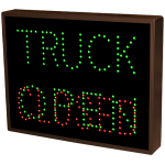 Signal-Tech 5099 TCL1418GGR-103/120-277VAC TRUCK | OPEN | CLOSED Outdoor Blank-out LED Direct-view Sign (1)