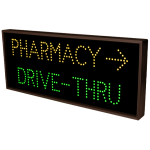 Signal-Tech 5212 TCL1434AG-A599/120-277VAC PHARMACY w/Right Arrow | DRIVE-THRU Outdoor Blank-out LED Direct-view Sign (1)