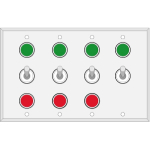 Signal-Tech 52408 FG3332 SPDT/12VDC 4 Gang Switch (1-SPST) (3-SPDT) (0)
