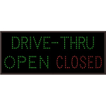 Signal-Tech 5261 TCL1434GGR-514/120-277VAC DRIVE-THRU | OPEN | CLOSED Outdoor Blank-out LED Direct-view Sign (0)