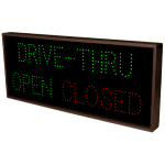 Signal-Tech 5261 TCL1434GGR-514/120-277VAC DRIVE-THRU | OPEN | CLOSED Outdoor Blank-out LED Direct-view Sign (1)