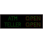 Signal-Tech 5385 TCL1442GGRGGR-300/120-277VAC ATM | TELLER | OPEN | CLOSED | OPEN | CLOSED Outdoor Blank-out LED Direct-view Sign (0)