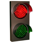 Signal-Tech 5439 TCL147RG-225H/120-277VAC Indicator Dot, Double with Hoods, vertical, 4 in dia, Red - Green Outdoor Blank-out LED Direct-view Sign (1)