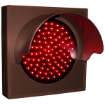Signal-Tech 6291 TCL77R-224H/120-277VAC Indicator dot, Single with Hood and Optional Flashing, 4 in dia, Red Outdoor Blank-out LED Direct-view Sign (1)