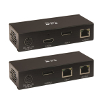 Tripp-Lite B127A-111-BDTD DisplayPort over Cat6 Extender Kit, Transmitter and Receiver with Repeater, 4K, 4:4:4, PoC, 230 ft. (70.1 m), TAA (1)