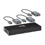 Tripp-Lite B156E-003-8K-K 3-Port DisplayPort to DisplayPort Splitter/Extender Kit over Cat6, MST Hub, 8K/4K 60 Hz, DP 1.4, Up to 230 ft. (70 m), TAA (0)