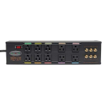 Tripp-Lite HT10DBS Isobar 10-Outlet Home/Business Theater Surge Protector, 8 ft. Cord with Right-Angle Plug, 3840 Joules, LEDs, Metal Housing (3)