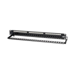 Tripp-Lite N054-024 24-Port 1U Rack-Mount Cat5e Feedthrough Patch Panel RJ45 Ethernet TAA (1)