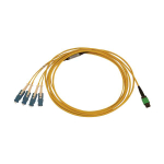 Tripp-Lite N390-03M-4S-AP Singlemode 9/125 OS2 Breakout Fiber Optic Cable (12F MTP/MPO-APC to 4x Duplex SN-UPC F/M) LSZH Yellow 3 m (9.8 ft.) (1)