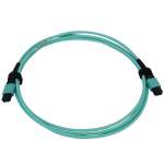Tripp-Lite N844B-02M-12-P 40/100/400G Multimode 50/125 OM3 Fiber Optic Cable (12F MTP/MPO-PC F/F), LSZH, Aqua, 2 m (6.6 ft.) (1)