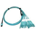 Tripp-Lite N846D-01M-24CAQ 400G Multimode 50/125 OM4 Plenum Fiber Optic Breakout Cable, 24F MTP/MPO-PC to (x4) LC Duplex (F/M), Aqua, 1 m (3)