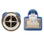 Tripp-Lite NM12-6A2-10M-BL M12 X-Code Cat6a 10G F/UTP CMR-LP Shielded Ethernet Cable (M12 M/RJ45 M), IP68, PoE, Blue, 10 m (32.8 ft.), TAA (2)