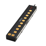 Tripp-Lite TLP1010USB Protect It! 10-Outlet Surge Protector with Swivel Light Bars - 5-15R Outlets, 2 USB Ports, 10 ft. (3 m) Cord, 4500 Joules, Black (1)