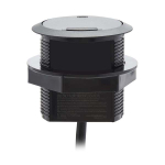 Tripp-Lite TLP12POAM Protect It! In-Desktop Power Grommet - NEMA 5-15P, 2x USB-A Charging, Surge Protection, 10 ft. Cord, Antimicrobial, Black (7)