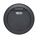 Tripp-Lite TLP12POAM Protect It! In-Desktop Power Grommet - NEMA 5-15P, 2x USB-A Charging, Surge Protection, 10 ft. Cord, Antimicrobial, Black (11)