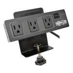 Tripp-Lite TLP310USBC Protect It! 3-Outlet Surge Protector with Desk Clamp, 10 ft. Cord, 510 Joules, 2 USB Charging Ports, Black Housing (0)