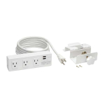 Tripp-Lite TLP310USBCW 3-Outlet Surge Protector with 2 USB Ports 10 ft. (3.05 m) Cord - 510 Joules Desk Clamp White Housing (2)