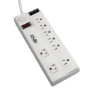 Tripp-Lite TLP806TELTAA 8-Outlet Surge Protector with DSL/Phone Line/Modem Surge Protection - 3150 Joules, 6 ft. (1.83 m) Cord, TAA (0)