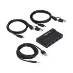 Tripp-Lite U315-2X4 2x4 USB Peripheral Sharing Switch - USB 3.2 Gen 1 (5 Gbps) 2 USB-C Hosts 4 USB-A Hub Ports (4)