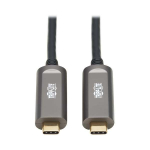Tripp-Lite U420F-20M-D3 USB-C AOC Cable (M/M) - USB 3.2 Gen 2 (10 Gbps) Plenum-Rated Fiber Active Optical Cable - Data Only Black 20 m (66 ft.) (0)
