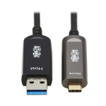 Tripp-Lite U428F-20M-D3 USB-A to USB-C AOC Cable (M/M) - USB 3.2 Gen 2 (10Gbps) Plenum-Rated Fiber Active Optical - Data Only Black 20 m (66 ft.) (0)