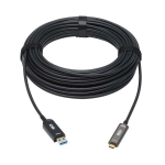 Tripp-Lite U428F-20M-D3 USB-A to USB-C AOC Cable (M/M) - USB 3.2 Gen 2 (10Gbps) Plenum-Rated Fiber Active Optical - Data Only Black 20 m (66 ft.) (1)