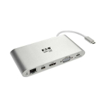 Tripp-Lite U442-DOCK1 USB-C Dock Dual Display 4K HDMI/mDP VGA USB 3.x (5Gbps) USB-A/C Hub GbE Memory Card 100W PD Charging (0)