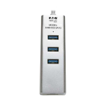 Tripp-Lite U460-003-3A1G 3-Port USB 3.x (5Gbps) Hub with LAN Port, USB-C to 3x USB-A Ports and Gigabit Ethernet, Silver (1)