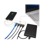 Tripp-Lite U460-003-3AG-C 3-Port USB-C Hub - USB 3.x (5Gpbs) Hub Ports, Gigabit Ethernet, 60W PD Charging, White (1)