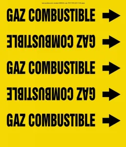 Accuform CRPK333STC French Pipe Marker: Gaz Combustible