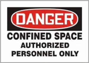 Accuform CSM001 OSHA Danger Magnetic Vinyl Sign: Confined Space Authorized Personnel Only