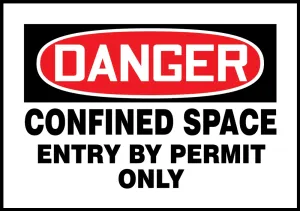 Accuform CSM007 OSHA Danger Magnetic Safety Sign: Confined Space - Entry By Permit Only