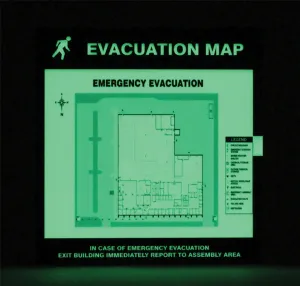 Accuform DTA204 Emergency Evacuation Signs Map Holders: In Case Of Emergency