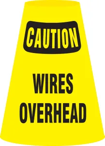 Accuform FBC914E Caution Cone Cuff Sleeve: Wires Overhead