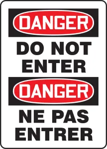 Accuform FBMADM129VA Bilingual Danger Safety Sign: Do Not Enter