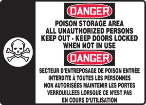 Accuform FBMCHG108XT Bilingual French Sign - Poison Storage