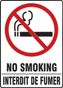 Accuform FBMSMK407XV Bilingual Safety Sign: No Smoking (Symbol)