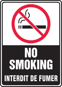 Accuform FBMSMK509XT French Bilingual Smoking Control Sign: No Smoking - Interdit De Fumer