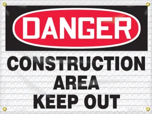Accuform FMB132 OSHA Danger High Wind Safety Sign: Construction Area - Keep Out