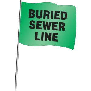 Accuform FMF805 Pre-Printed Marking Flags: Buried Sewer Line