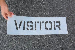Accuform FMS245 Parking Area Message Stencil: Visitor